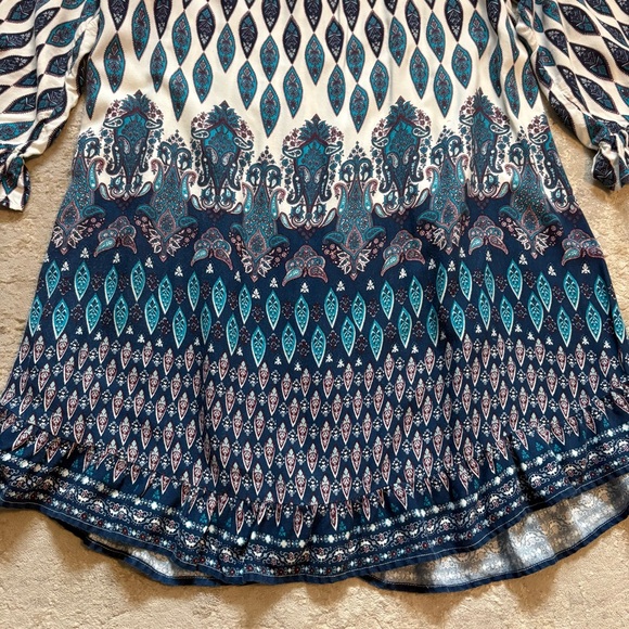 Roxy Boho Button Down Paisley Patterned Ruffle Swing Dress Size Xlarge - Picture 13 of 13